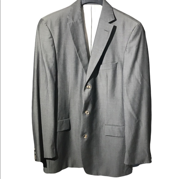 HUGO Mens Boss Red Label Gray Single Breasted, Plaid Slim Fit Suit Separate Blazer Jacket main image 1